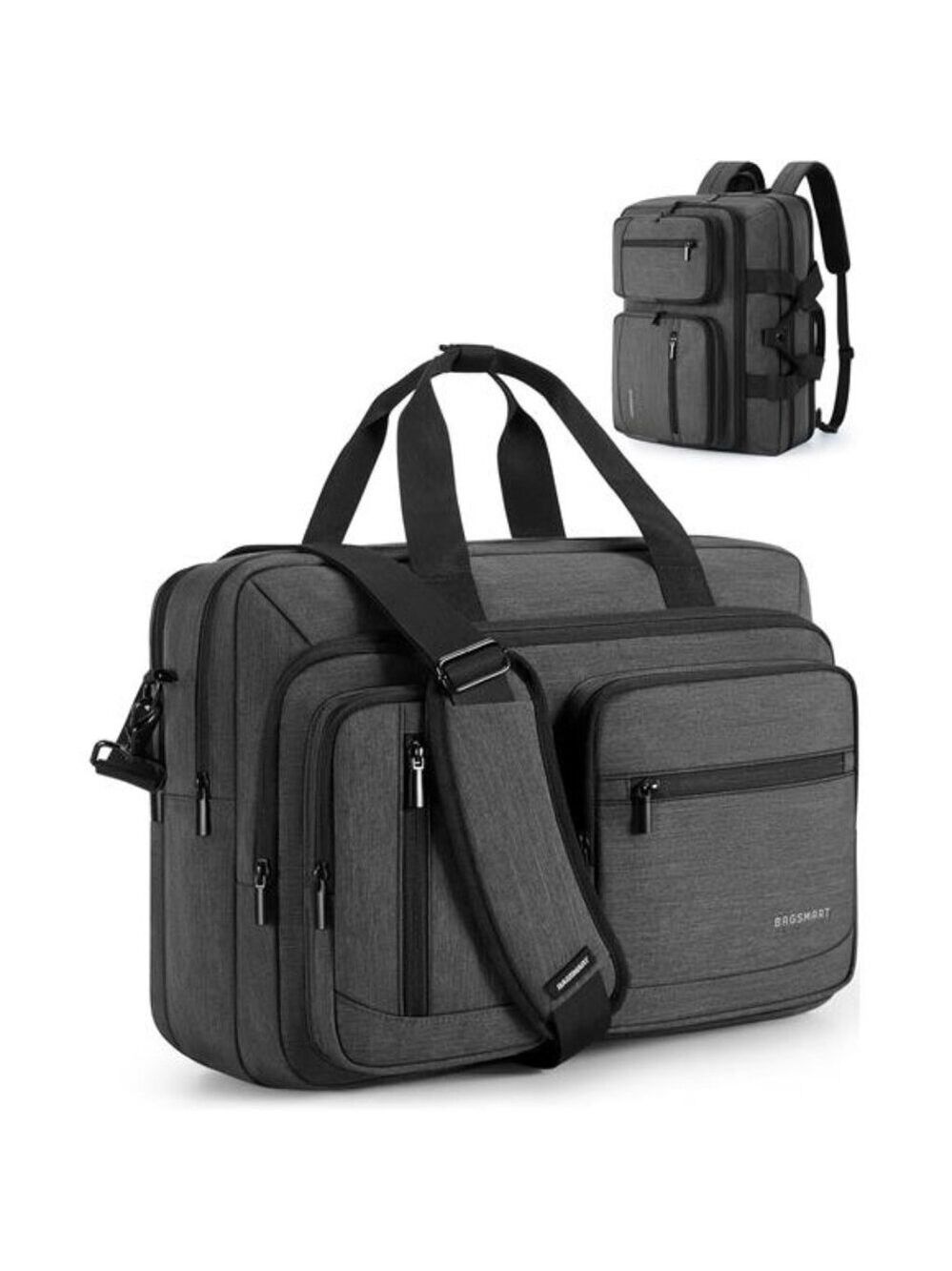 Mens 3 in 1 laptop bag 17 inch computer briefcase water resistant shoulder bag